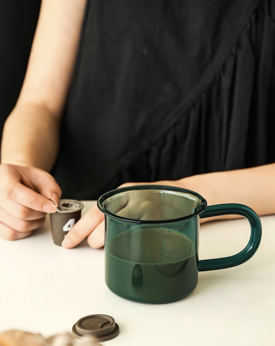 Set of 2 - Hand Blown Retro Glass Coffee Mugs ( $19.9 each )