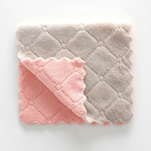 6/8pcs Double-sided Oil-proof Cleaning Cloth Thick