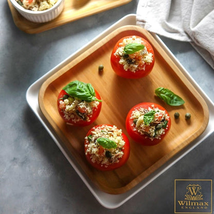 Bamboo Square Plate 8" inch X 8" inch | For Appetizers / Barbecue