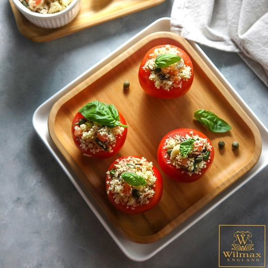 Bamboo Square Plate 8" inch X 8" inch | For Appetizers / Barbecue