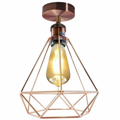 Vintage Retro Industrial Geometric Cage Ceiling Light Shade Flush