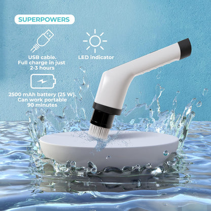 Portable Electric Spin Scrubber for Cleaning Bathroom Kitchen Car