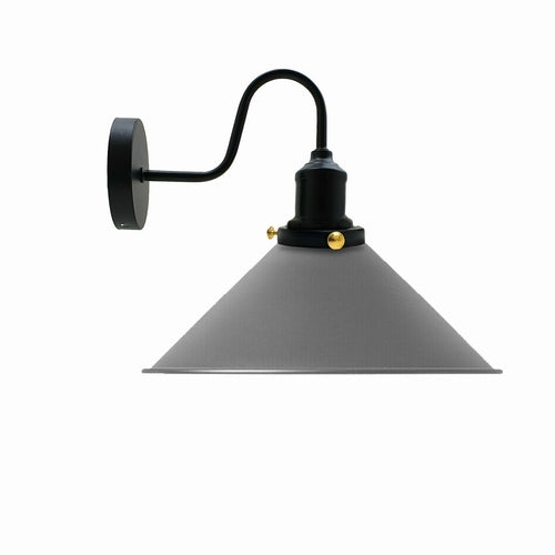Vintage Industrial Swan Neck Wall Light Indoor Sconce Metal Cone Shape