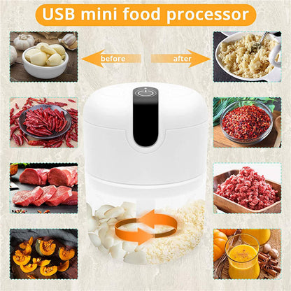 250ml Home Kitchen Appliances Vegetable Meat Electric Mini USB Recharg