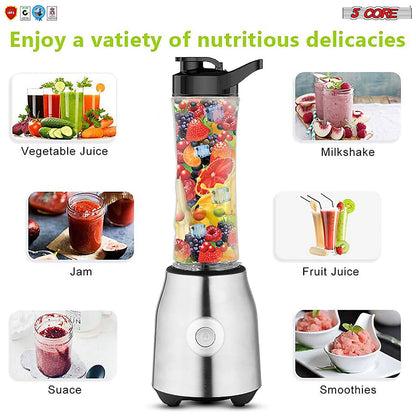 5 Core Portable Blenders For Kitchen 20 Oz Capacity 300W Personal