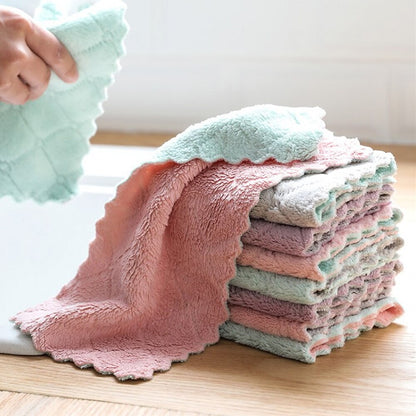 6/8pcs Double-sided Oil-proof Cleaning Cloth Thick