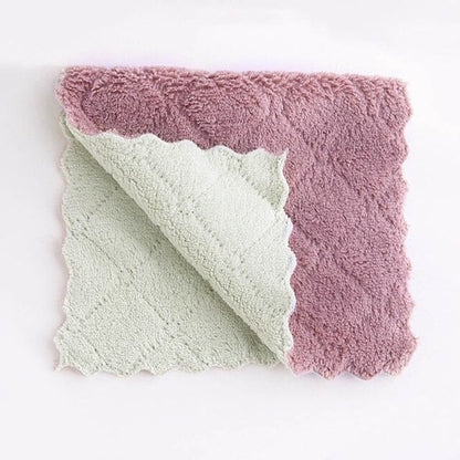 6/8pcs Double-sided Oil-proof Cleaning Cloth Thick