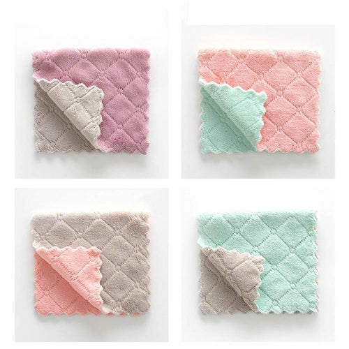 6/8pcs Double-sided Oil-proof Cleaning Cloth Thick