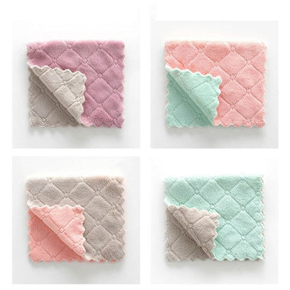 6/8pcs Double-sided Oil-proof Cleaning Cloth Thick