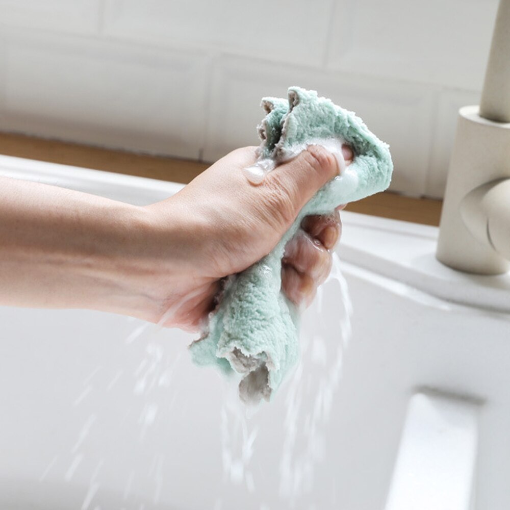 6/8pcs Double-sided Oil-proof Cleaning Cloth Thick