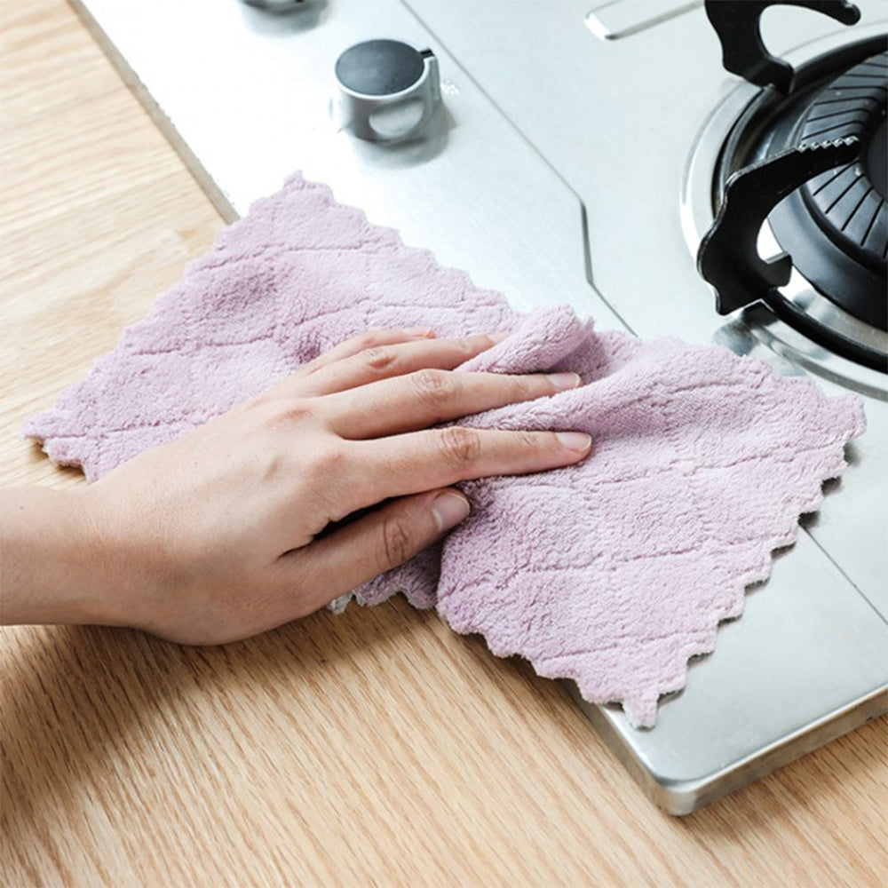 6/8pcs Double-sided Oil-proof Cleaning Cloth Thick