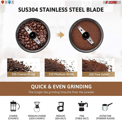 5 Core Coffee Grinder 2Pcs 85 Gram Capacity 150W Electric Bean Spice