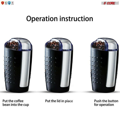 5 Core Coffee Grinder 2Pcs 85 Gram Capacity 150W Electric Bean Spice