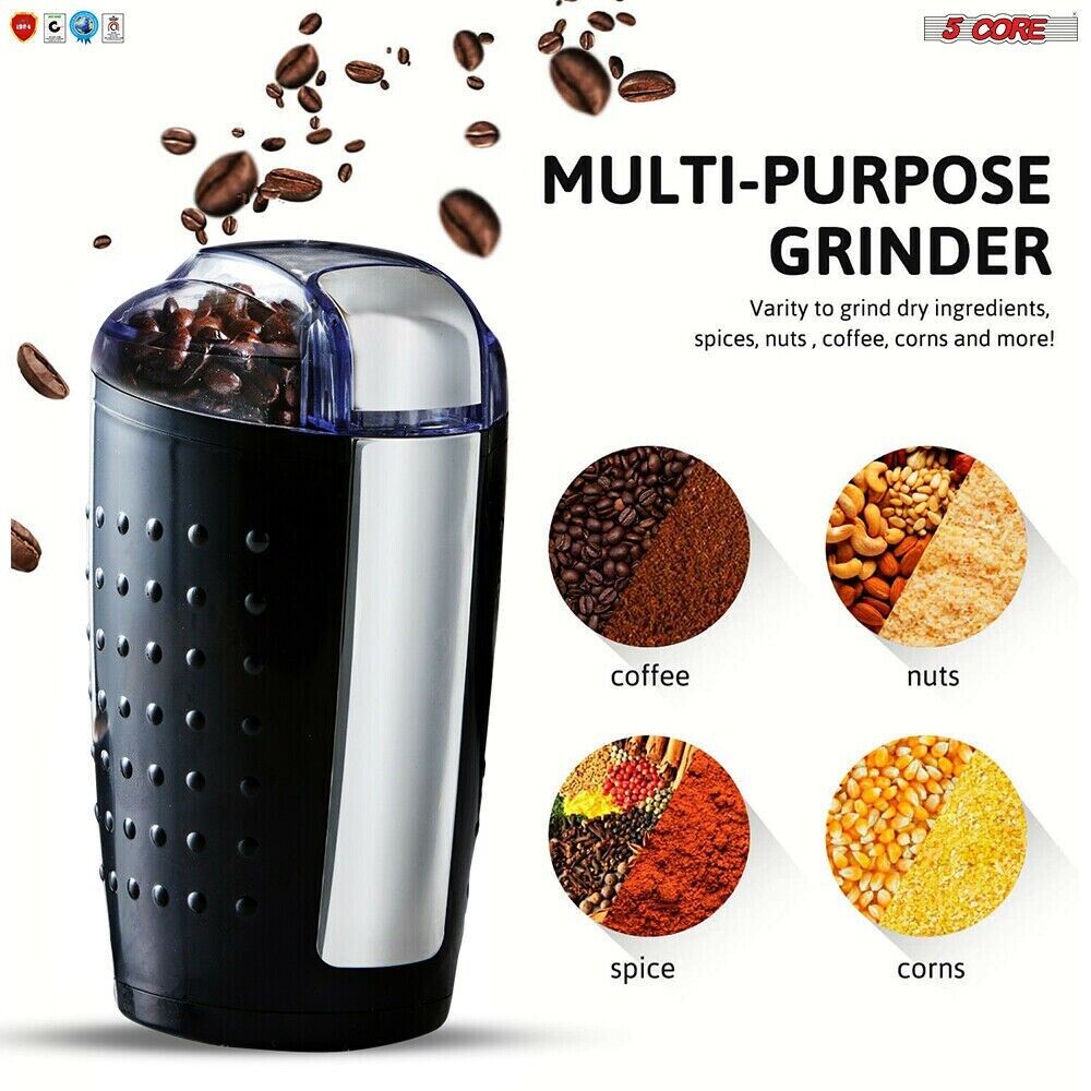 5 Core Coffee Grinder 2Pcs 85 Gram Capacity 150W Electric Bean Spice