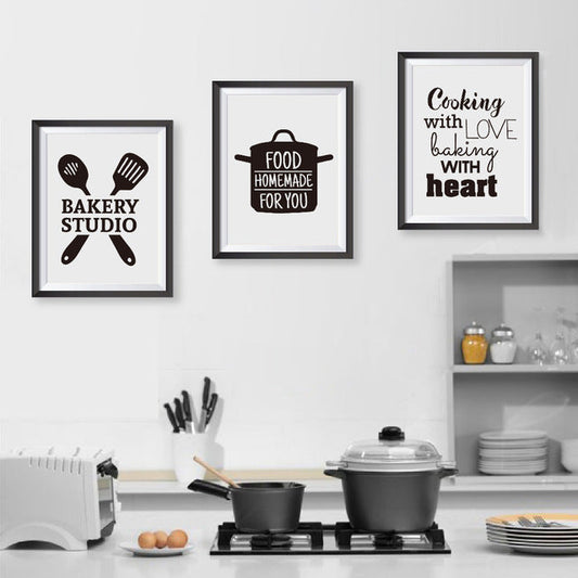 Cooking With Love Kitchen Quote Wall Art Prints