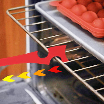 Kitchen Silicone Oven Rack Air Fryer Push Pull Tool with Longer Handle