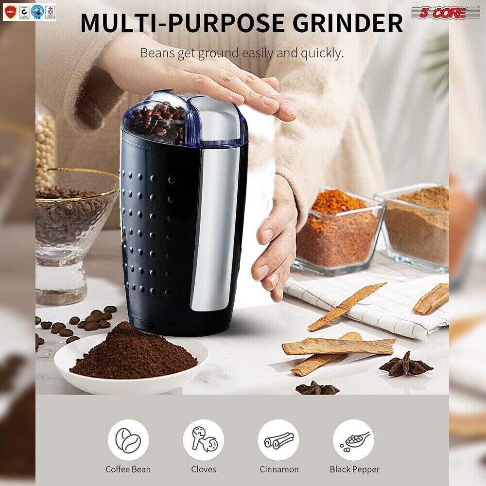 5 Core Coffee Grinder 2Pcs 85 Gram Capacity 150W Electric Bean Spice