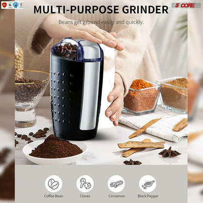 5 Core Coffee Grinder 2Pcs 85 Gram Capacity 150W Electric Bean Spice