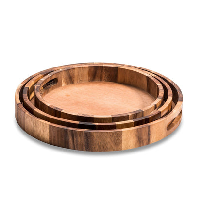 Set of 3 Round Serving Trays 1 each - 13", 15" 17"
