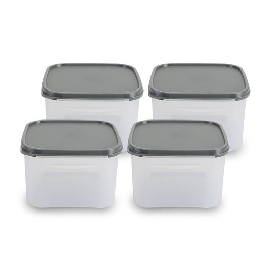 Square Modular Plastic Kitchen Storage Containers Set