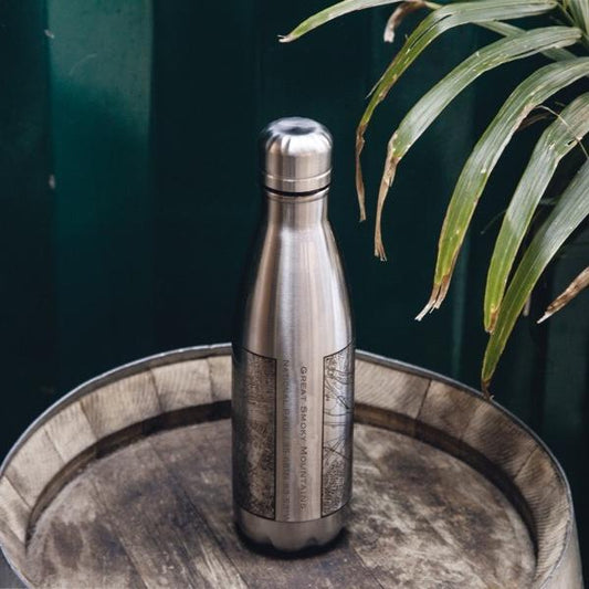 Great Smoky Mountains National Park - Tennessee Map Insulated Bottle