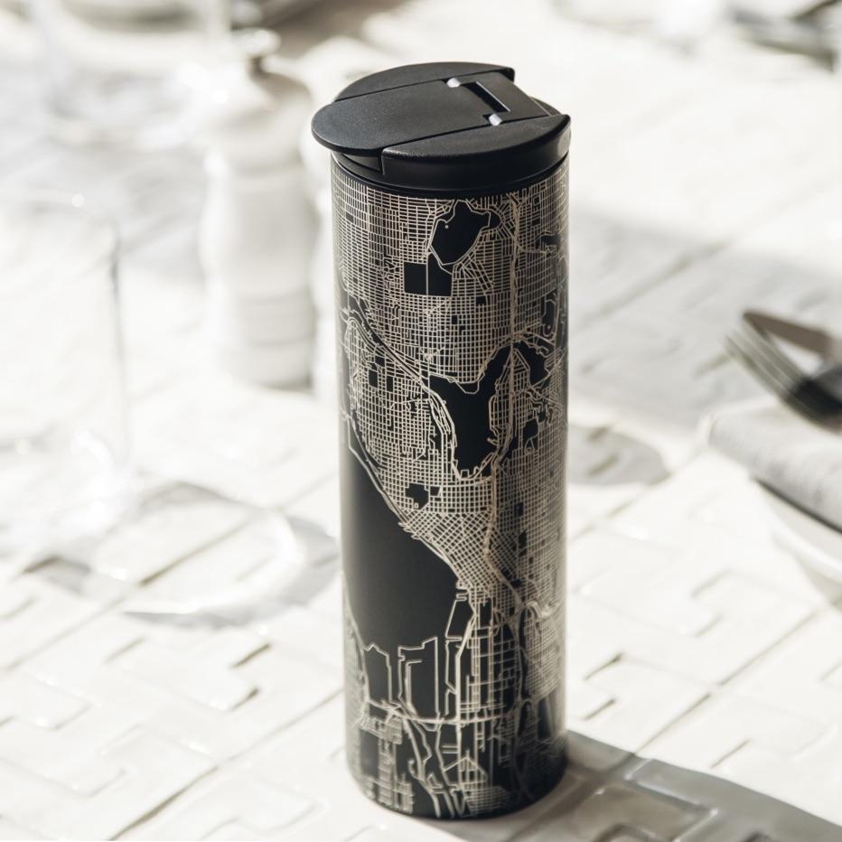 Greensboro - North Carolina Map Tumbler in Matte Black
