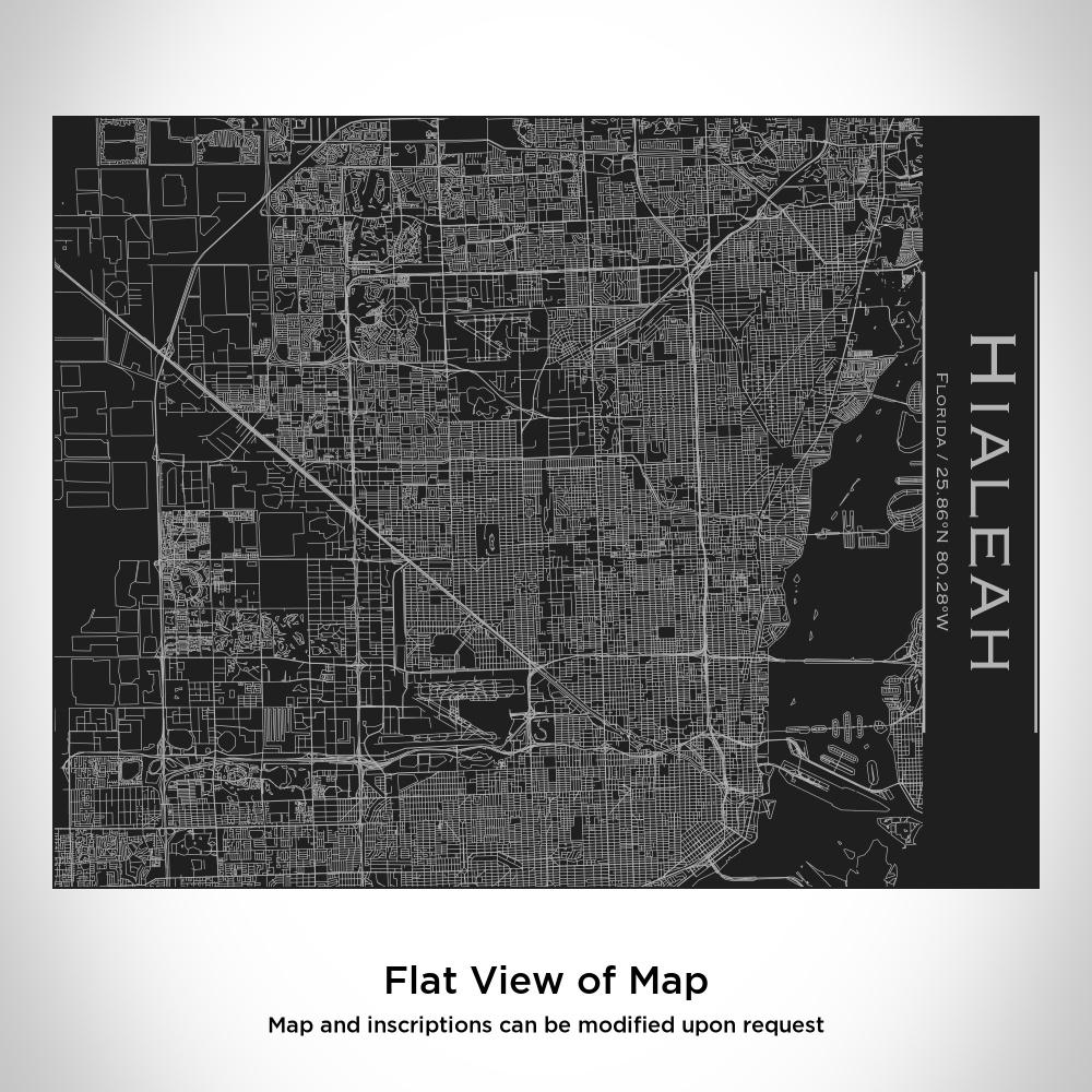Hialeah - Florida Map Bottle with Bamboo Top in Matte Black