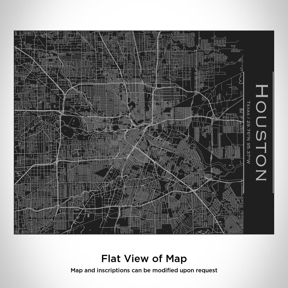 Houston - Texas Map Bottle with Bamboo Top in Matte Black