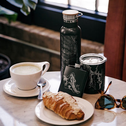 Irvine - California Map Bottle with Bamboo Top in Matte Black