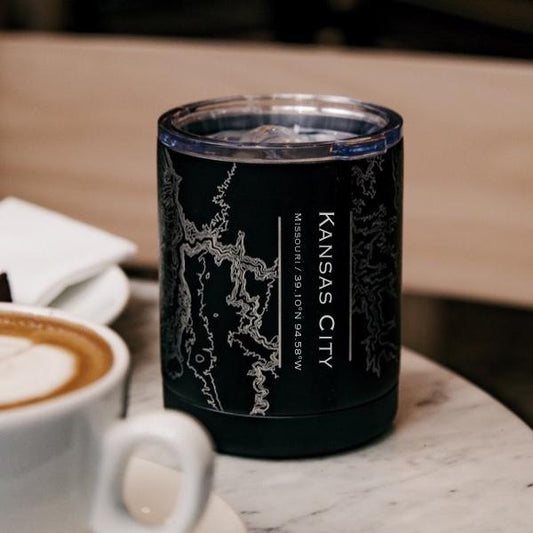 Kansas City - Missouri Map Insulated Cup in Matte Black