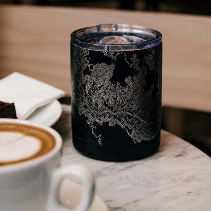 Mount Hood - Oregon Map Insulated Cup in Matte Black