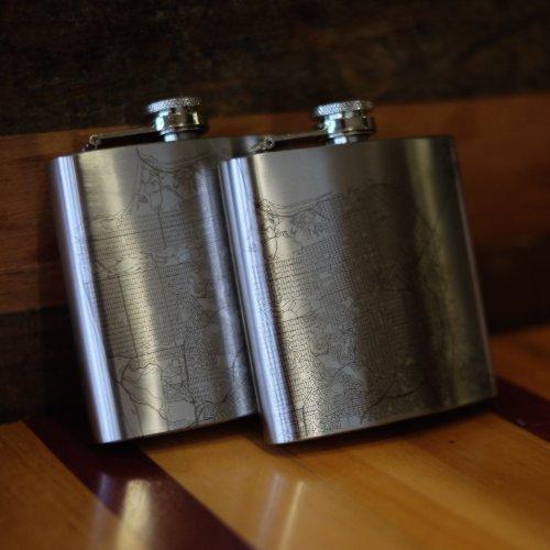 Mount Hood - Oregon Map Hip Flask