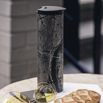 Mount Hood - Oregon Map Tumbler in Matte Black