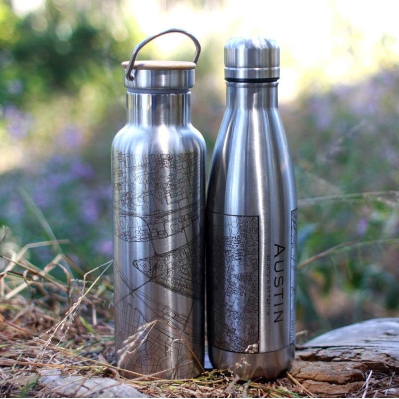 Mount Rainier - Washington Map Insulated Bottle