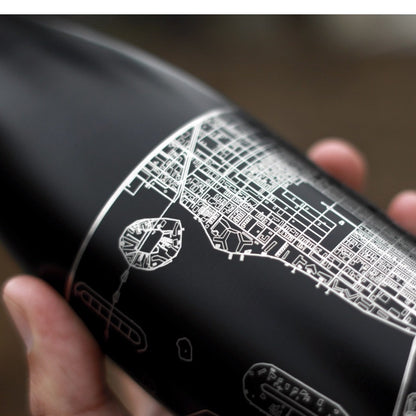 Yosemite National Park - California Map Insulated Bottle in Matte